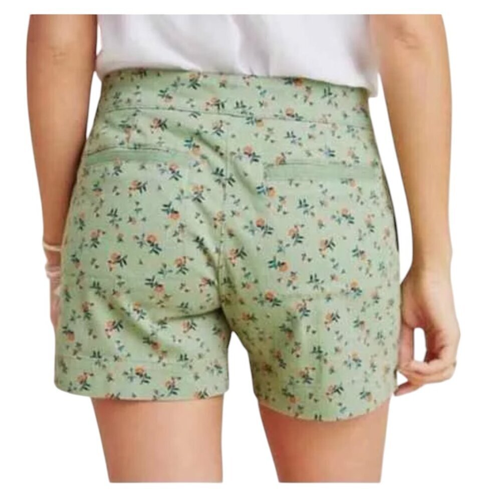 SANCTUARY Anthropologie Odyssey Green Pink Spring Floral Twill Shorts Size 26 - Picture 3 of 5